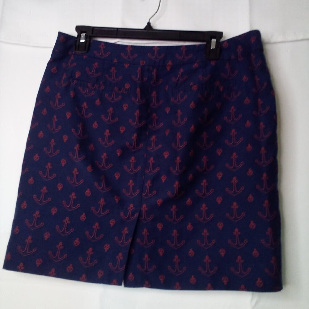 Tommy Hilfiger Skirt Women 8 Anchor Nautical Pockets Blue Red - Picture 11 of 16